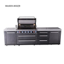Mont Alpi 6-Burner Black Series Outdoor Kitchen Island With Extra Drawer Slides Cabinet