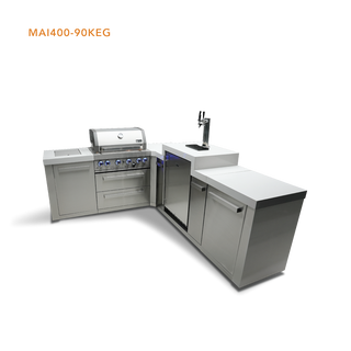 Mont Alpi 4-Burner Original Series Island With 90-Degree Corner And Kegerator