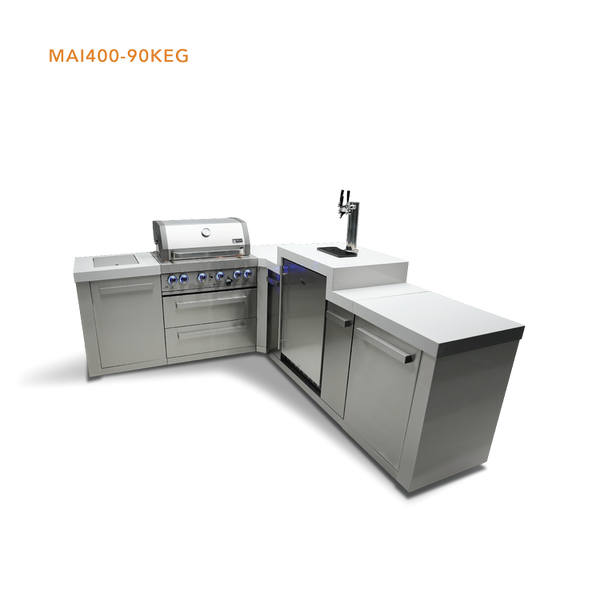 Mont Alpi 4-Burner Original Series Island With 90-Degree Corner And Kegerator