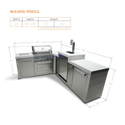 Mont Alpi 4-Burner Original Series Island With 90-Degree Corner And Kegerator