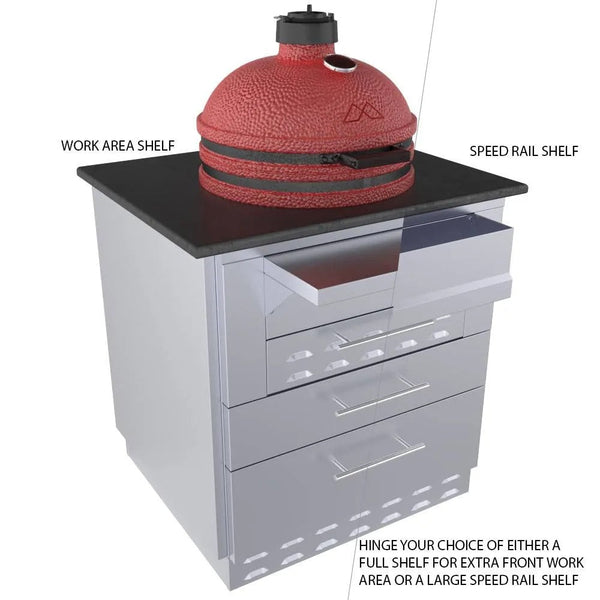 Sunstone 30-Inch Universal Kamado Cabinet – Fits 24" Kamado Grill