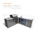 Mont Alpi 4-Burner Island With 90-Degree Corner And Beverage Center