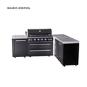 Mont Alpi 6-Burner L-Shaped Black Series Outdoor Kitchen Island With Extra Storage Cabinet