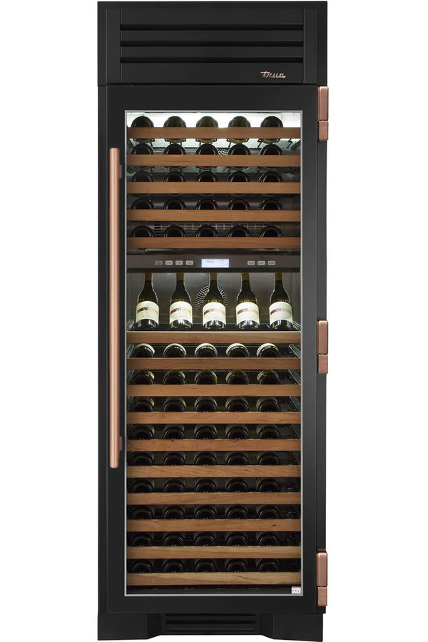 True 30 inch column - 150 bottle dual zone wine - glass door
