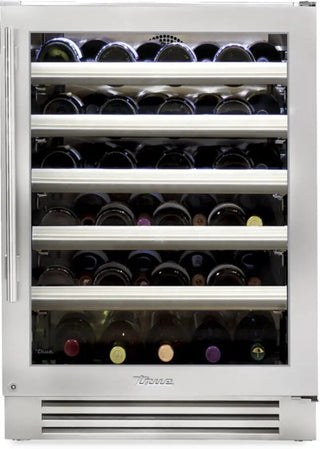 True 24" stainless glass door wine cabinet