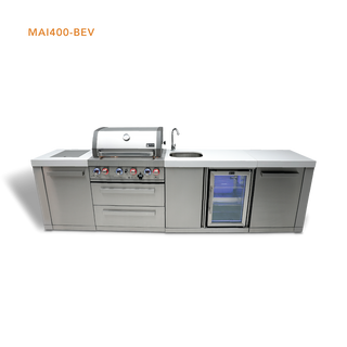 Mont Alpi 4-Burner Island With A Beverage Center