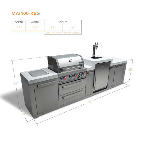Mont Alpi 4-Burner Original Series Island With Kegerator