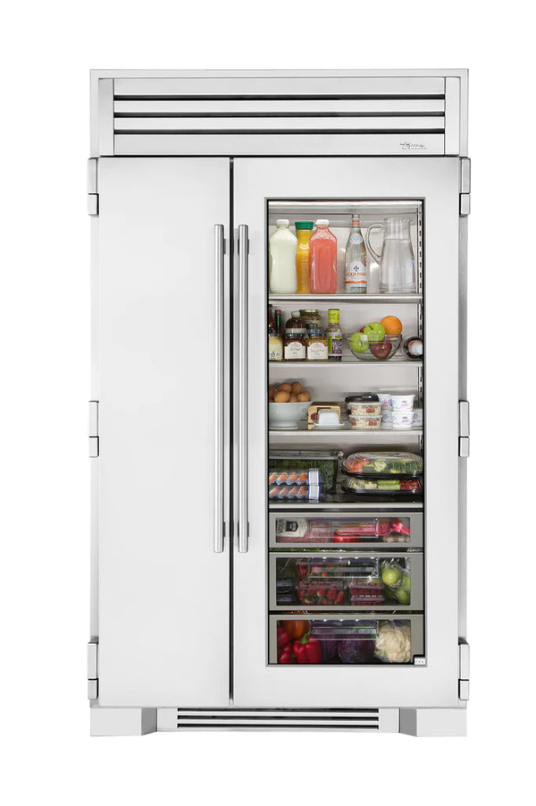 True 48 inch side by side refrigerator/freezer - Stainless Steel - Stainless Glass Door