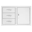 TrueFlame 33" 3-Drawer & Access Door Combo