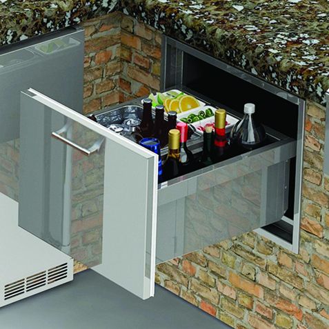Alfresco 26-Inch Under Counter Ice Drawer and Insulating Beverage Center
