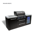 Mont Alpi 4-Burner Black Stainless Steel Island With Fridge Cabinet