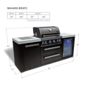 Mont Alpi 4-Burner Black Stainless Steel Island With Fridge Cabinet