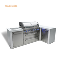 Mont Alpi 6 Burner Deluxe Series Outdoor Kitchen Island with 90 Degree Corner-MAi805-D90XL