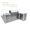 Mont Alpi 6 Burner Deluxe Series Outdoor Kitchen Island with 90 Degree Corner-MAi805-D90XL