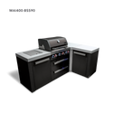 Mont Alpi 4-Burner Black Stainless Steel Island With 90-Degree Corner