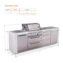 Mont Alpi 4-Burner Deluxe Series Outdoor Kitchen Island With Extra Drawer Slides Cabinet Module-MAi400-DDR