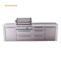 Mont Alpi 4-Burner Deluxe Series Outdoor Kitchen Island With Extra Drawer Slides Cabinet Module-MAi400-DDR