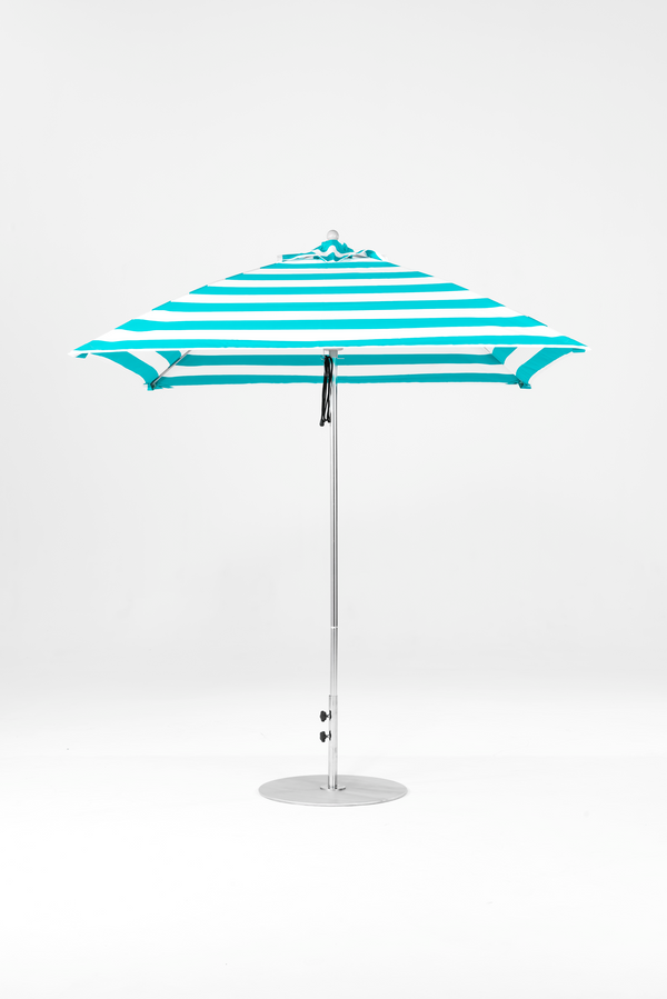 464FM-SQ-011 Turquoise Stripe-Brushed Silver