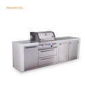 Mont Alpi 4-Burner Deluxe Series Outdoor Kitchen Island with Extra Storage Cabinet - MAi400-DXL