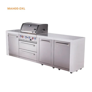 Mont Alpi 4-Burner Deluxe Series Outdoor Kitchen Island with Extra Storage Cabinet - MAi400-DXL