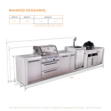 Mont Alpi 4-Burner Deluxe Series Outdoor Kitchen Island With Kegerator And Kamado Module Plus Extra Storage Cabinet