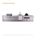Mont Alpi 4-Burner Deluxe Series Outdoor Kitchen Island With Kegerator And Kamado Module Plus Extra Storage Cabinet
