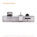 Mont Alpi 4-Burner Deluxe Series Outdoor Kitchen Island With Kegerator And Kamado Module Plus Extra Storage Cabinet