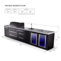 Mont Alpi 6-Burner Black Series Outdoor Kitchen Island With Beverage Center, Fridge And 3-Drawer Cabinet