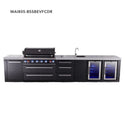 Mont Alpi 6-Burner Black Series Outdoor Kitchen Island With Beverage Center, Fridge And 3-Drawer Cabinet
