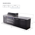 Mont Alpi 6-Burner Black Series Outdoor Kitchen Island With XL Extra Storage Cabinet
