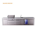 Mont Alpi 4-Burner Deluxe Series Outdoor Kitchen Island With Beverage Center And Extra Storage Drawer Slides - MAi400-DBEVDR