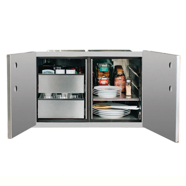 TrueFlame 36" 2-Drawer Dry Storage Pantry & Enclosed Cabinet Combo