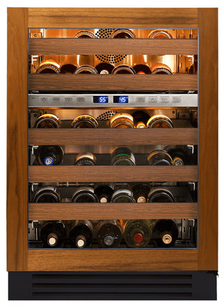 True 24" Overlay Glass Right-Hinge Dual Zone Undercounter Wine Cabinet