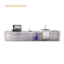 Mont Alpi 4-Burner Deluxe Series Outdoor Kitchen Island With Beverage Center And Kegerator Module Plus Extra Storage Drawer Slides - MAi400-DKEGBEVDR