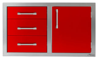 Buy carmine-red-gloss Alfresco 42-Inch Door Drawer Combo