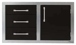 Buy jet-black-gloss Alfresco 42-Inch Door Drawer Combo