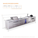 Mont Alpi 4-Burner Deluxe Series Outdoor Kitchen Island With Beverage Center, Kegerator And Kamado Grill Module Plus Extra Storage Drawer Slides - MAi400-DKEGBEVKAMDR