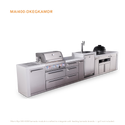 Mont Alpi 4-Burner Deluxe Series Outdoor Kitchen Island With Kegerator And Kamado Grill Module Plus Extra Storage Drawer Slides - MAi400-DKEGKAMDR