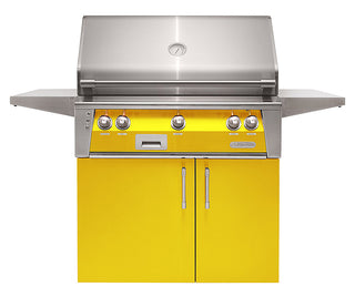 Buy traffic-yellow-gloss Alfresco ALXE 36-Inch Freestanding Grill With Rotisserie