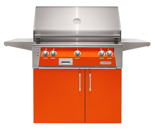 Buy luminous-orange-gloss Alfresco ALXE 36-Inch Freestanding Grill With Rotisserie