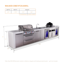 Mont Alpi 4-Burner Deluxe Series Outdoor Kitchen Island With Beverage Center, Kamado And Corner Fridge Module