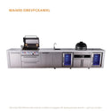 Mont Alpi 4-Burner Deluxe Series Outdoor Kitchen Island With Beverage Center, Kamado And Corner Fridge Module