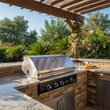 Delta Heat DHBQ38R-K 38-Inch Built-In Gas Grill with Rotisserie – Black Panel