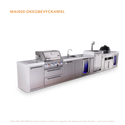 Mont Alpi 4-Burner Deluxe Series Outdoor Kitchen Island With Beverage Center, Kegerator, Kamado Module And Corner Fridge
