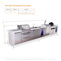 Mont Alpi 4-Burner Deluxe Series Outdoor Kitchen Island With Beverage Center, Kegerator, Kamado Module And Corner Fridge