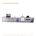 Mont Alpi 4-Burner Deluxe Series Outdoor Kitchen Island With Beverage Center, Kegerator, Kamado Module And Corner Fridge