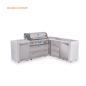 Mont Alpi 6 Burner L Shaped Deluxe Series Outdoor Kitchen Island with Extra Drawer Slides Cabinet Module - MAi805-D90DR