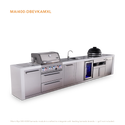 Mont Alpi 4-Burner Deluxe Series Outdoor Kitchen Island With Beverage Center And Kamado Module