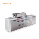 Mont Alpi 6 burner Deluxe Series Outdoor  Kitchen Island with Extra Drawer Slides Cabinet Module