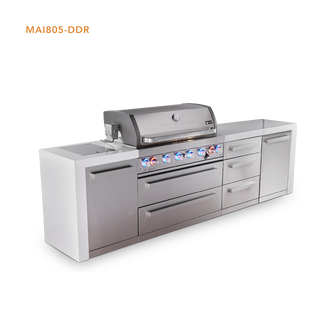 Mont Alpi 6 burner Deluxe Series Outdoor  Kitchen Island with Extra Drawer Slides Cabinet Module